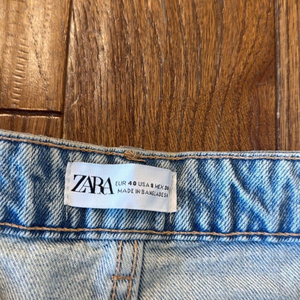 Zara high rise baggy cargo wide leg jeans size 8 - Picture 8 of 13